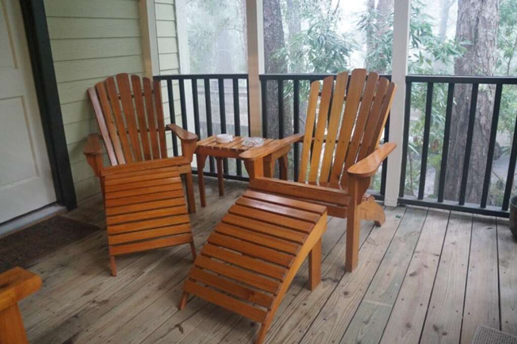 A cottage patio at the Steinhatchee Landing Resort – a perfect spot for a quiet night.