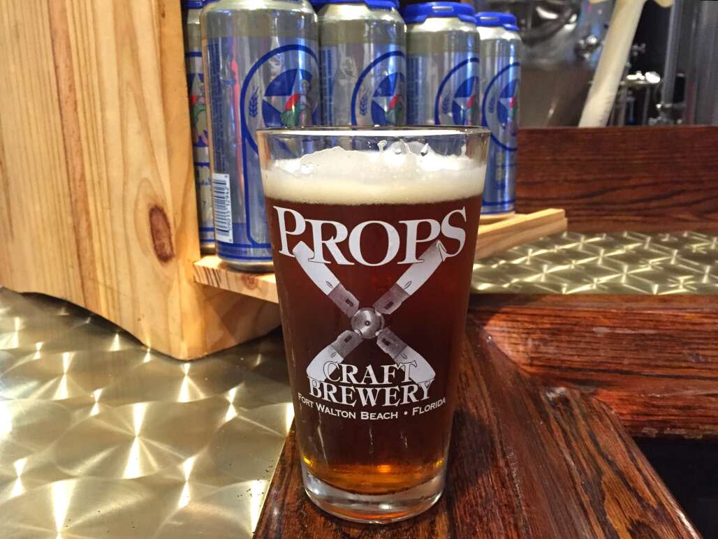 A glass of chilled beer from Props Brewery