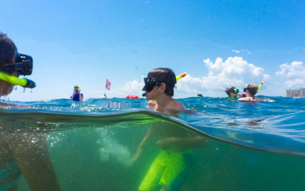 Snorkel Destin’s emerald waters to see marine life and artificial reefs. 