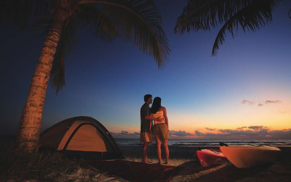 On the north end of the Great Calusa Blueway Paddling Trail, Cayo Costa State Park has tent sites and cabins with picnic tables, a grill and potable water.