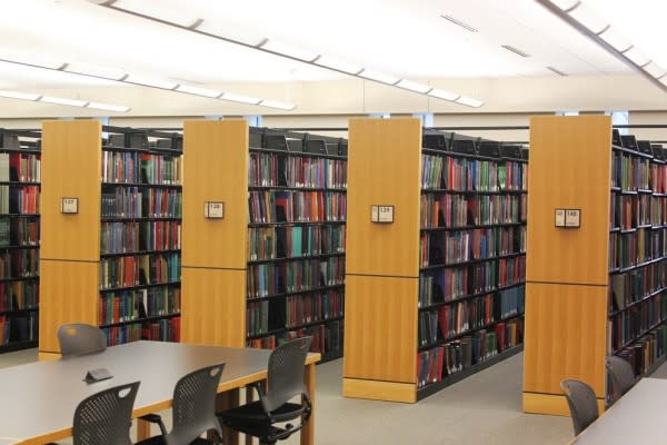 Bookshelves at Allen County Genealogy Library
