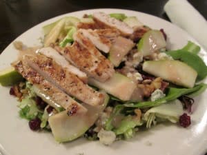 Pear, walnut & grilled chicken salad from The Boathouse tasted yummy!