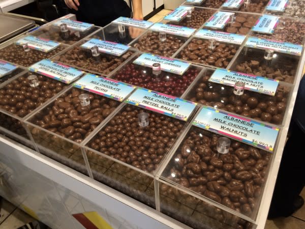 Chocolate covered candy at Albanese Candy Factory