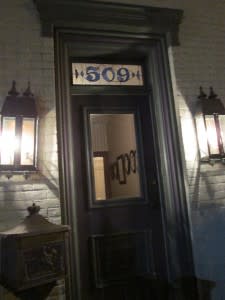 After-dark entrance to Sion House, part of LaSalle B&B