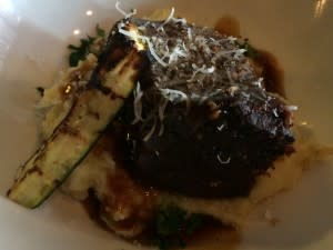 Short Rib with grilled zucchini was tender and juicy.