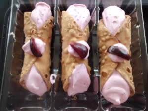 Black cherry ice cream cannoli . ice cream dessert factory