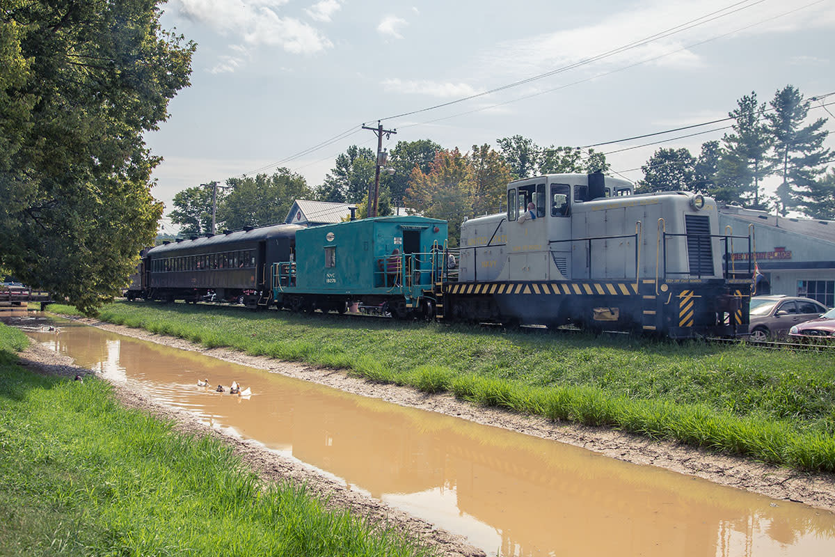 The WVRR operates trains along the old canal towpath.