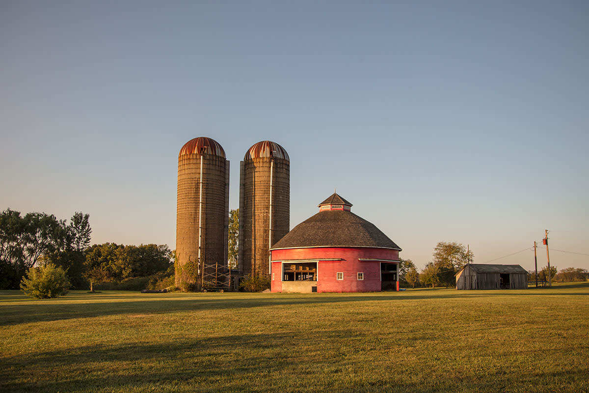 One of Indiana's famous round barns near Medford.