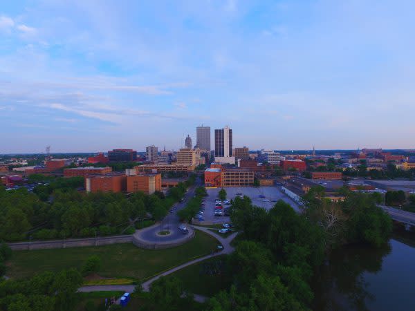 Fort Wayne City Aerial View looking South