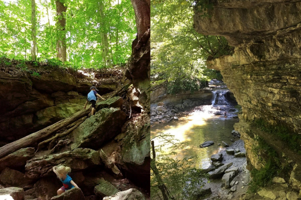 McCormick's Creek Canyon and Wolf Cave/Twin Bridges at McCormick’s Creek State Park, Natural Wonders in Indiana