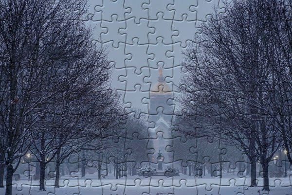 Notre Dame, Winter Indiana Jigsaw Puzzles