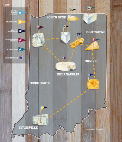 Indiana Cheese Trail Map