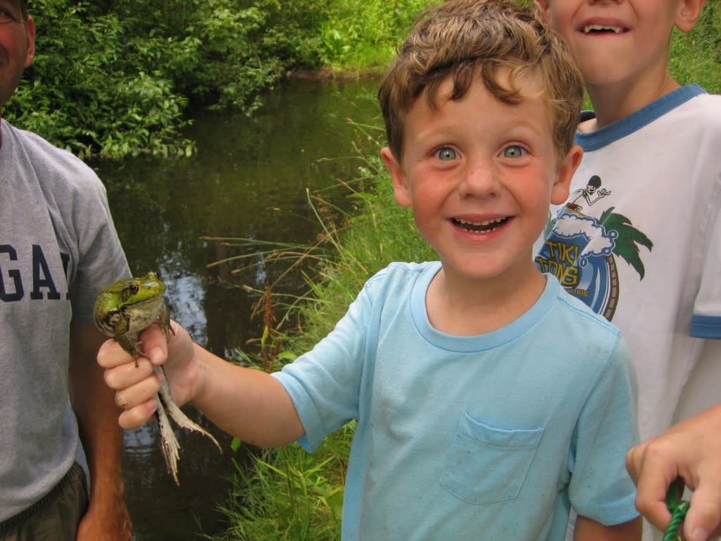 Catching frogs at Kankakee Sands.