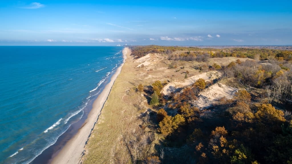 aerial view of the dunes