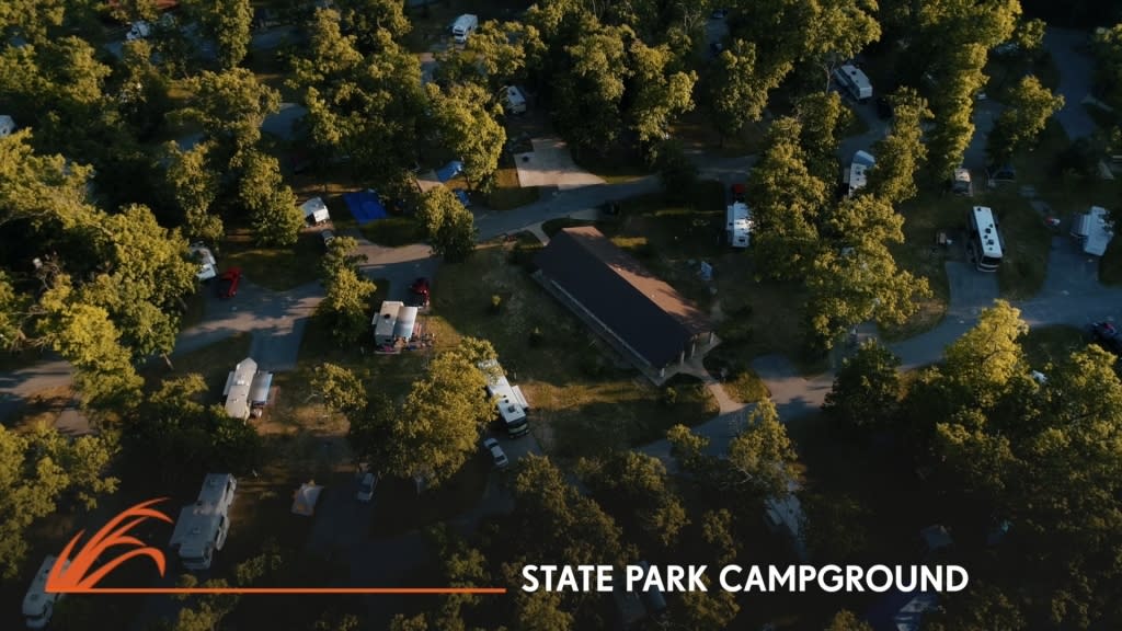 aerial view of the Indiana Dunes State Campground