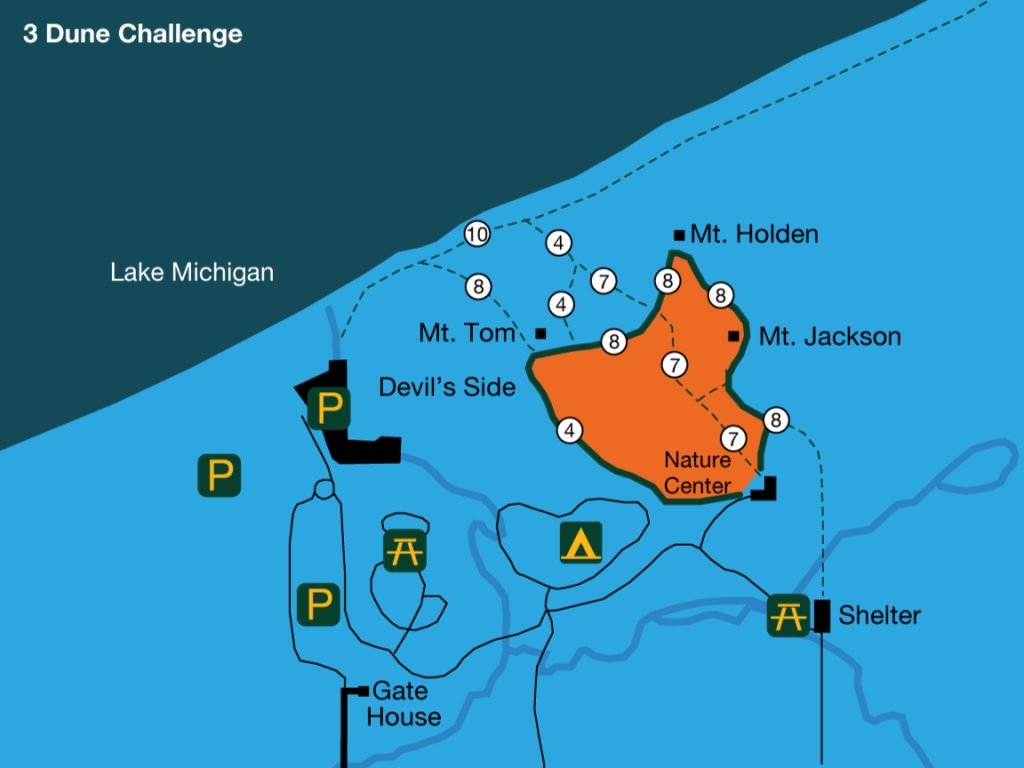 3 Dune Challenge trail map