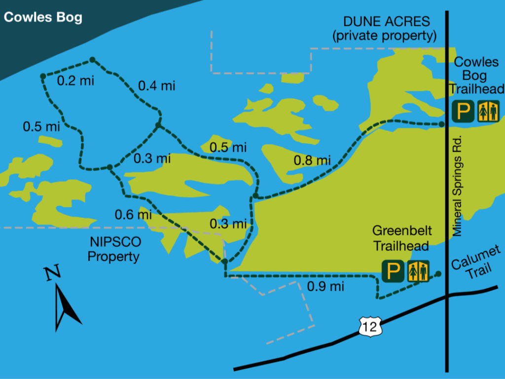 Cowles Bog trail map