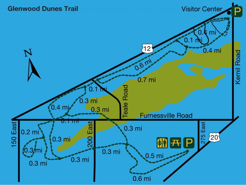 Glenwood Dunes trail map