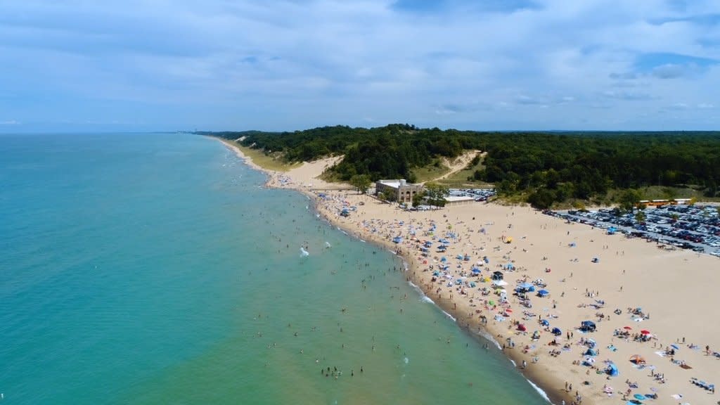 aerial view of a beach