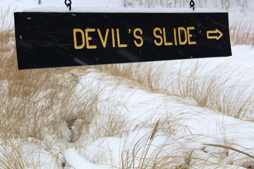 Devil's Slide Sign at Indiana Dunes State Park