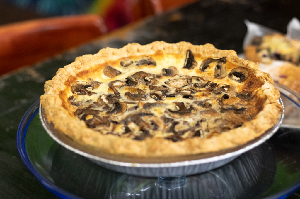 A mushroom quiche