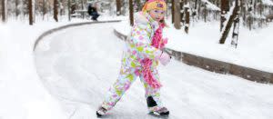 Girl Ice Skating Outdoors