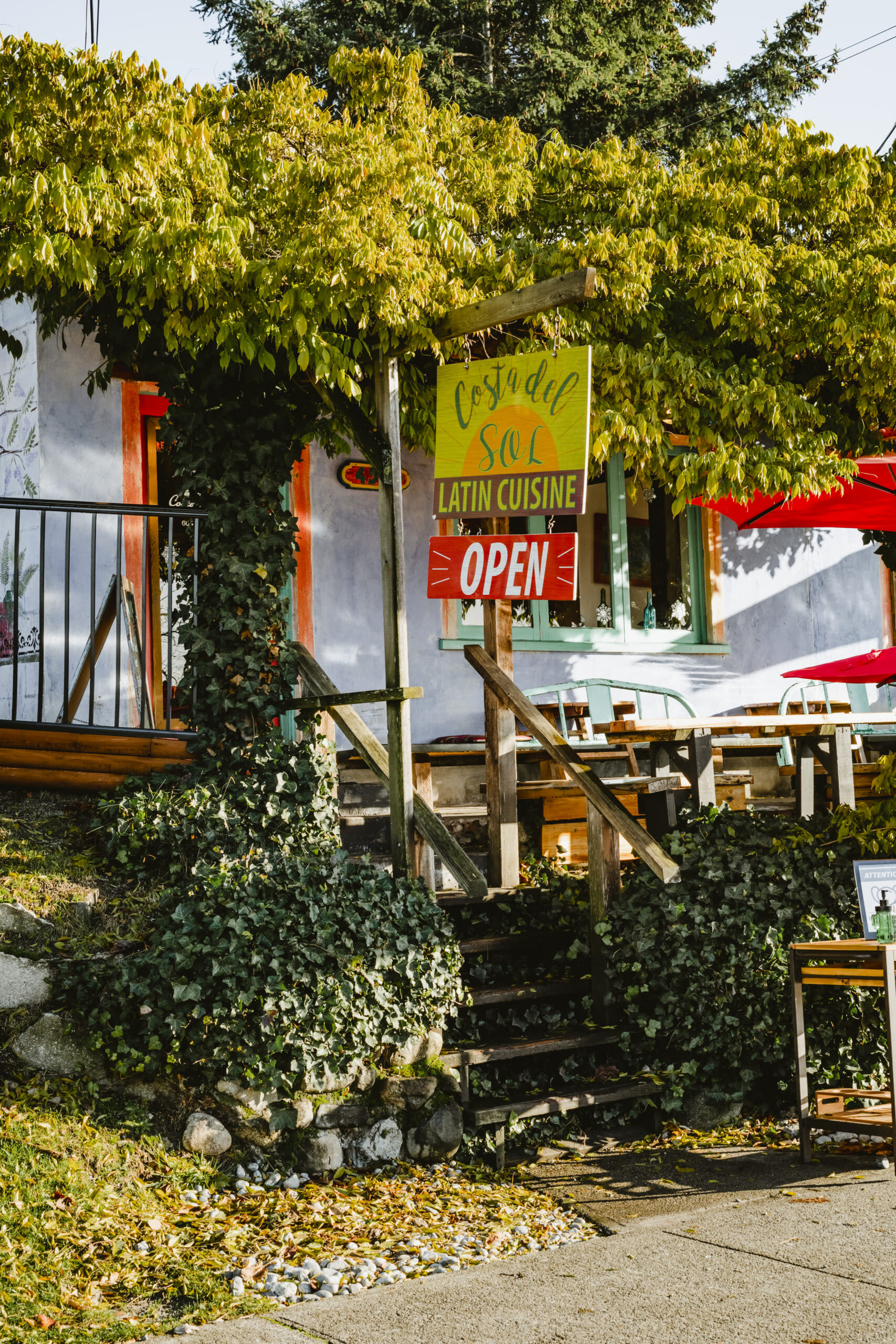 The sun-drenched patio at Costa Del Sol in Powell River. Photo: Shayd Johnson