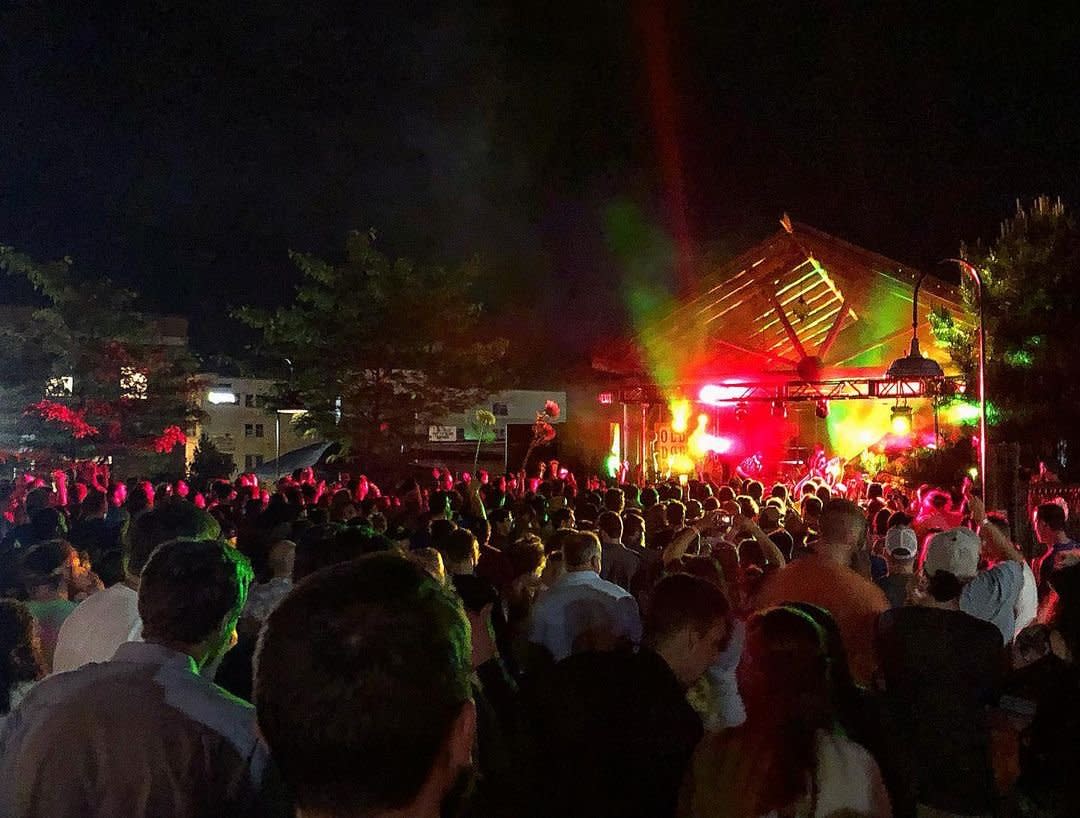Photo by user olddogtavern, caption reads Anyone else excited for summer nights in the Beer Garden?🙌🏼😍 #ODTMusic