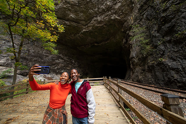 Taking a selfie at Natural Tunnel State Park