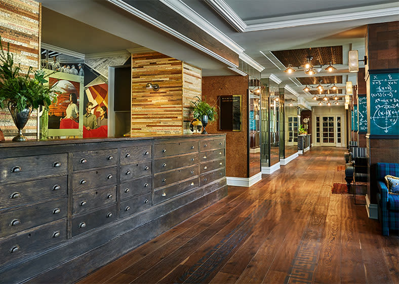 Lobby interior at Graduate by Hilton Ann Arbor