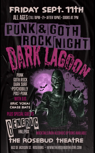 Dark Lagoon Punk & Goth Rock Night feat. GENERIC (HNL/PDX) @ The