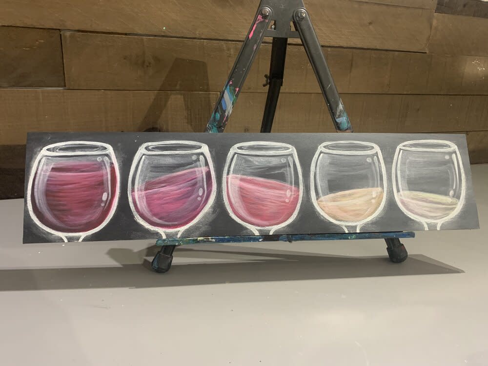 Wood Painting and Wine