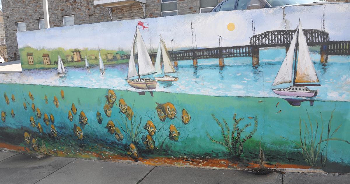 Havre de Grace Mural Sailboats and Bridge