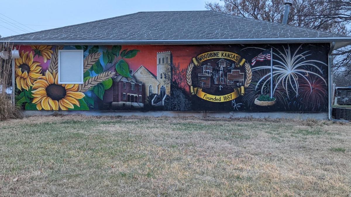 to Woodbine Mural Woodbine KS, 67492