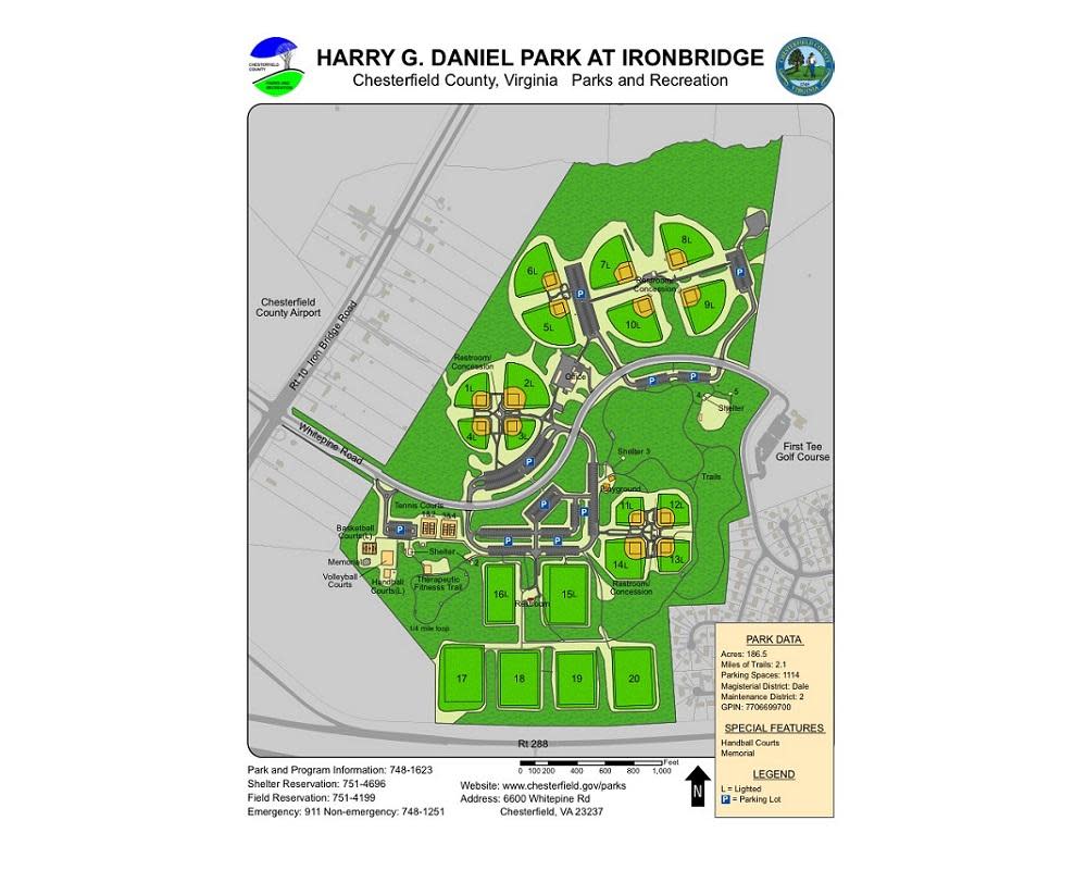 Daniel park at ironbridge, which is primarily an athletic park, has a. Harry G. Daniel Park at Iron Bridge