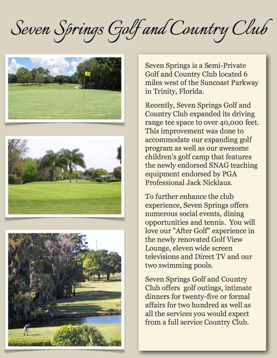 Seven springs golf country club in new port richey visit florida