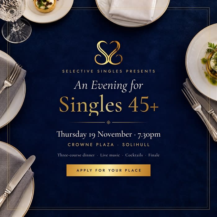 Singles 45+ Dinner & Live Music Evening, Crowne Plaza Solihull