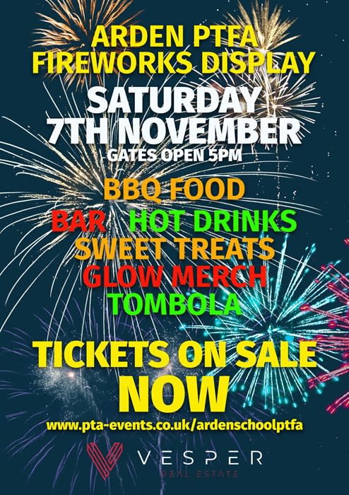 Arden Academy PTFA Fireworks Event