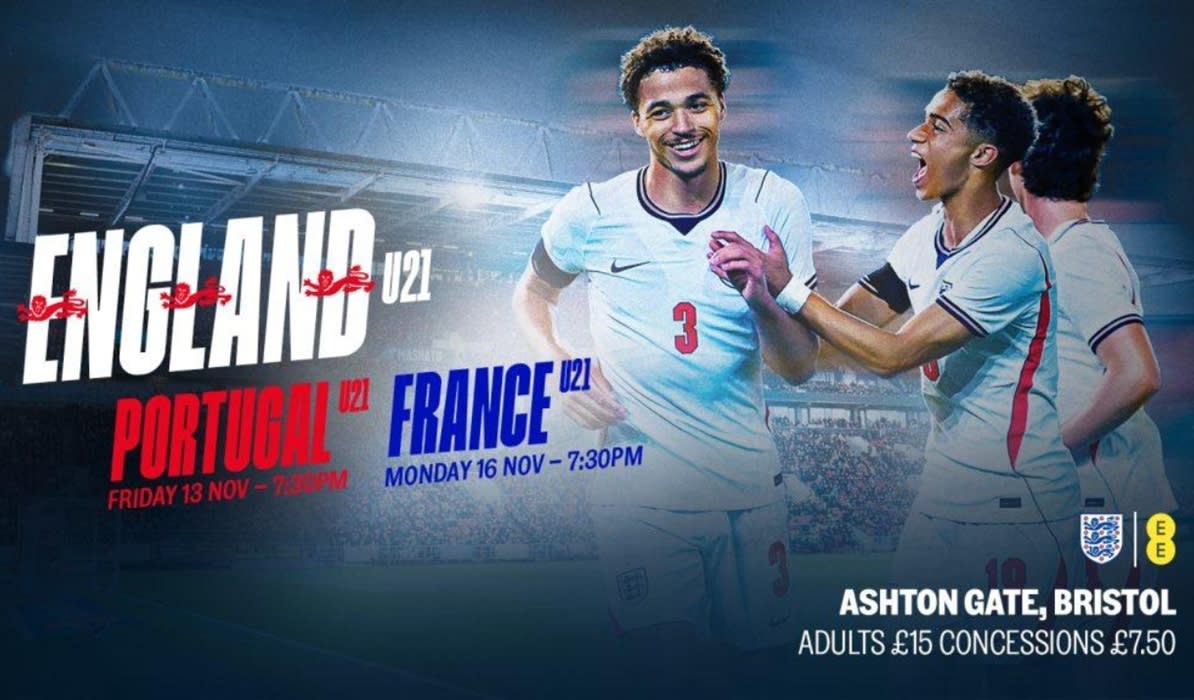 England U21 vs Portugal U21 at Ashon Gate Stadium