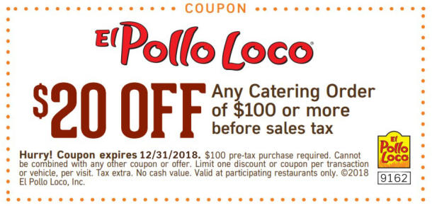 el pollo loco coupons catering