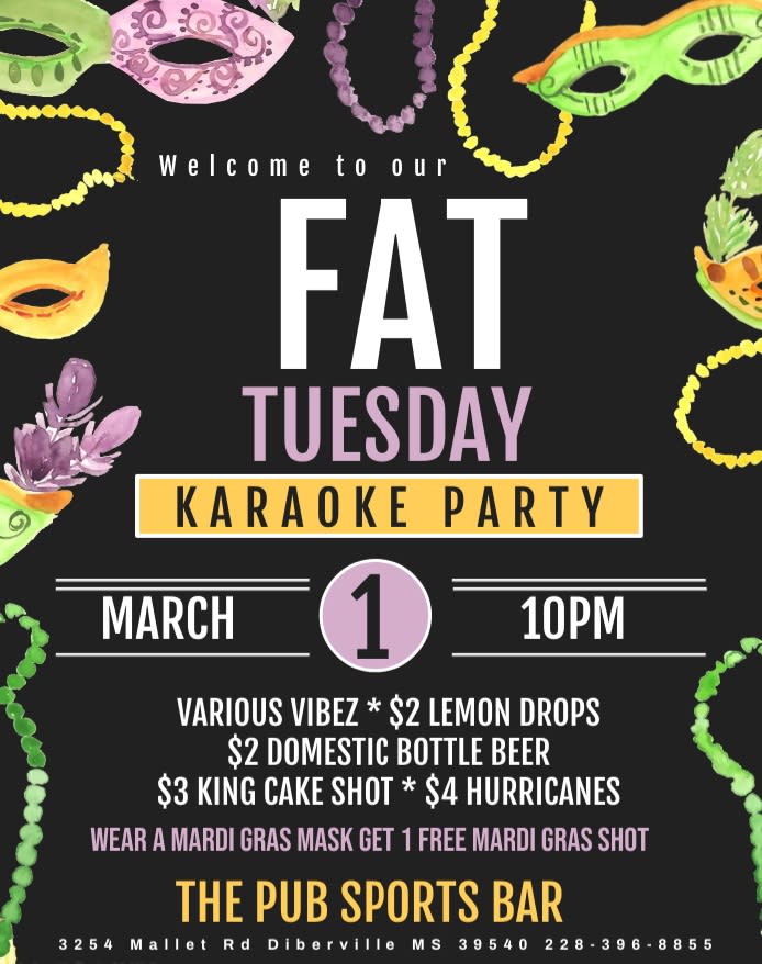 Fat Tuesday Karaoke Party | D'Iberville, MS 39540