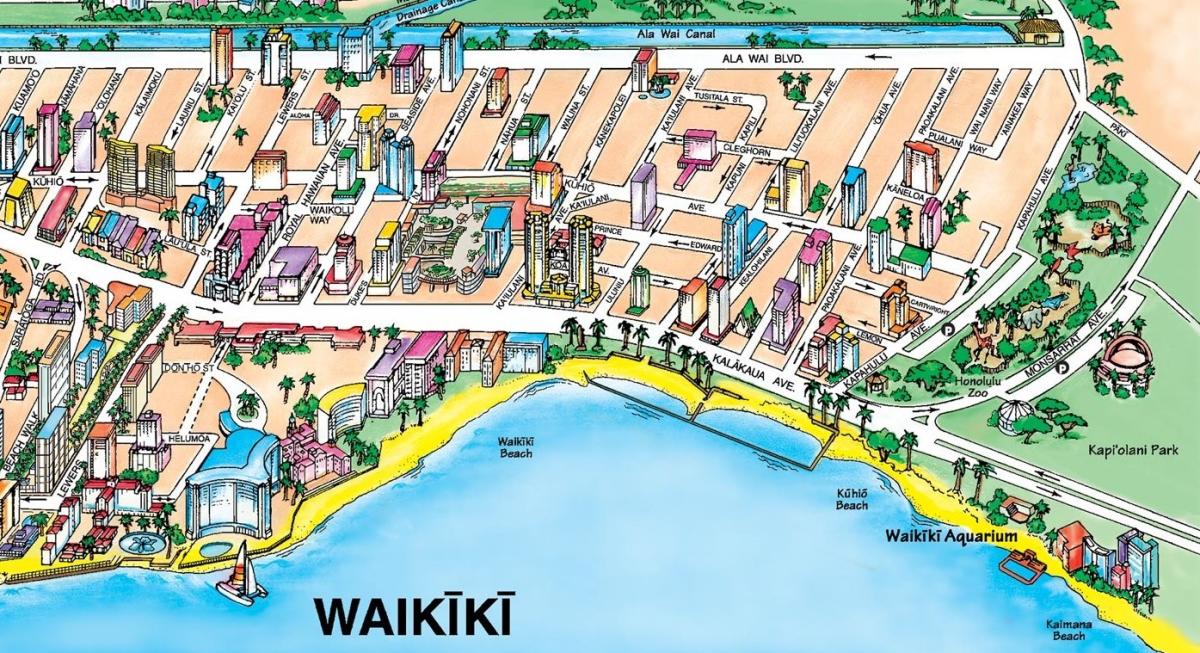 Map Of Honolulu Hotels Travel Graphics International