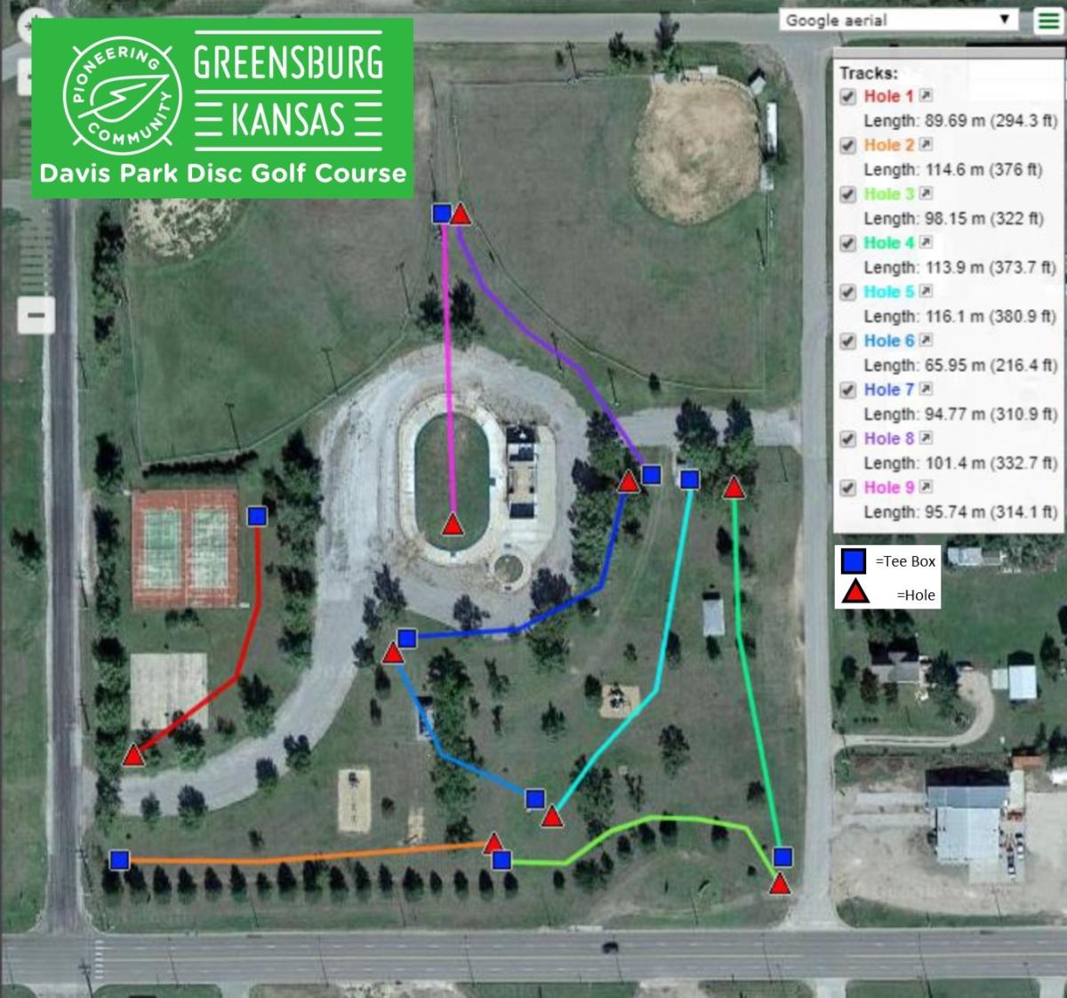 Davis Park Field Map Davis Park Disc Golf Course - Greensburg Ks, 67054
