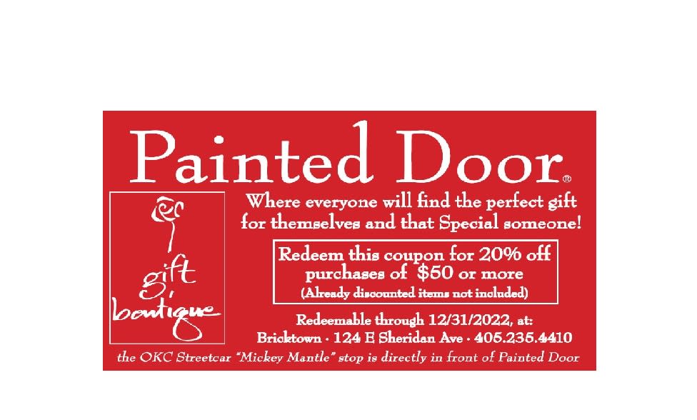 20% off purchases of $50 or more at Painted Door gift ...
