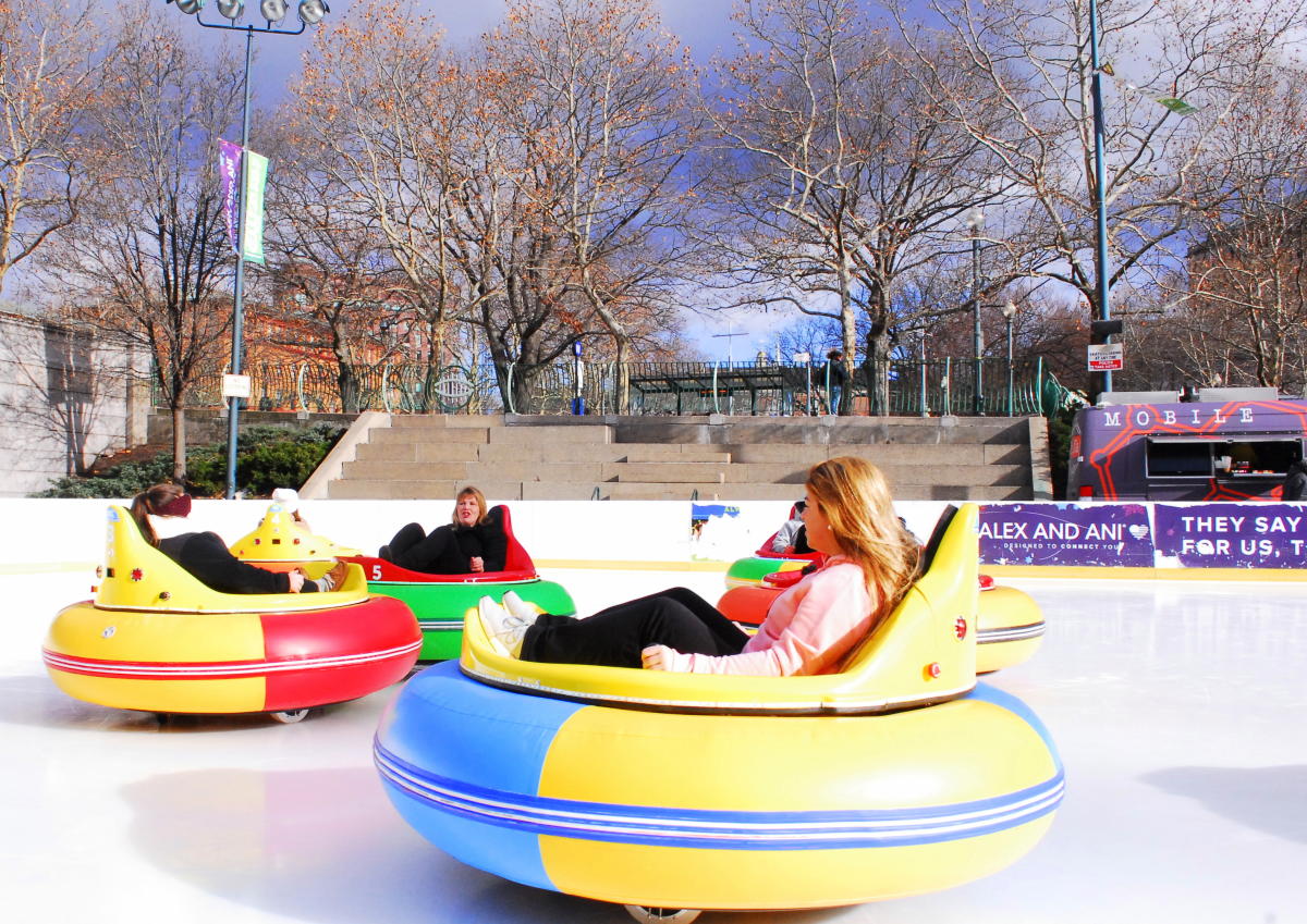 bryant park bumper cars on ice bryant park bumper cars on ice