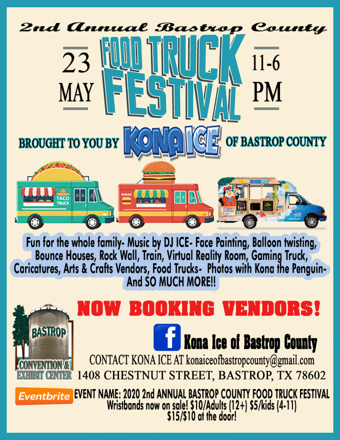 2nd Annual Bastrop County Food Truck Festival Bastrop Tx