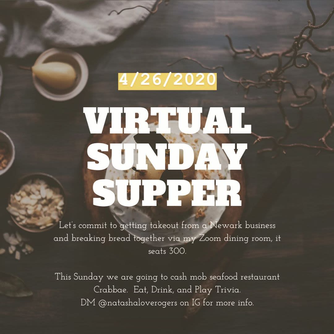 Virtual Supper Club Zoom Newark Nj 07102