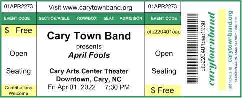 Cary Town Band Presents April Fools Cary Nc Cary Town Band Presents April Fools Cary Nc