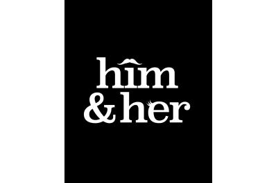 him and her