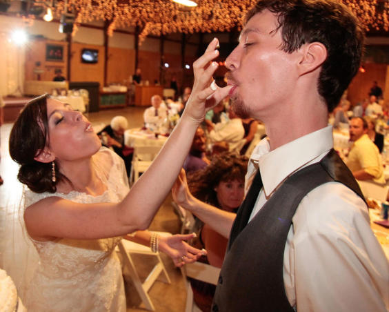 Martha's Orcahrd - Indoor Wedding Reception Couple